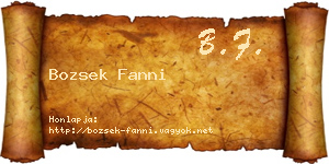 Bozsek Fanni névjegykártya