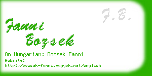 fanni bozsek business card